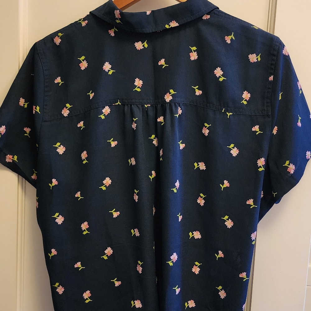 JCrew Mercantile Floral Short Sleeve Button Down